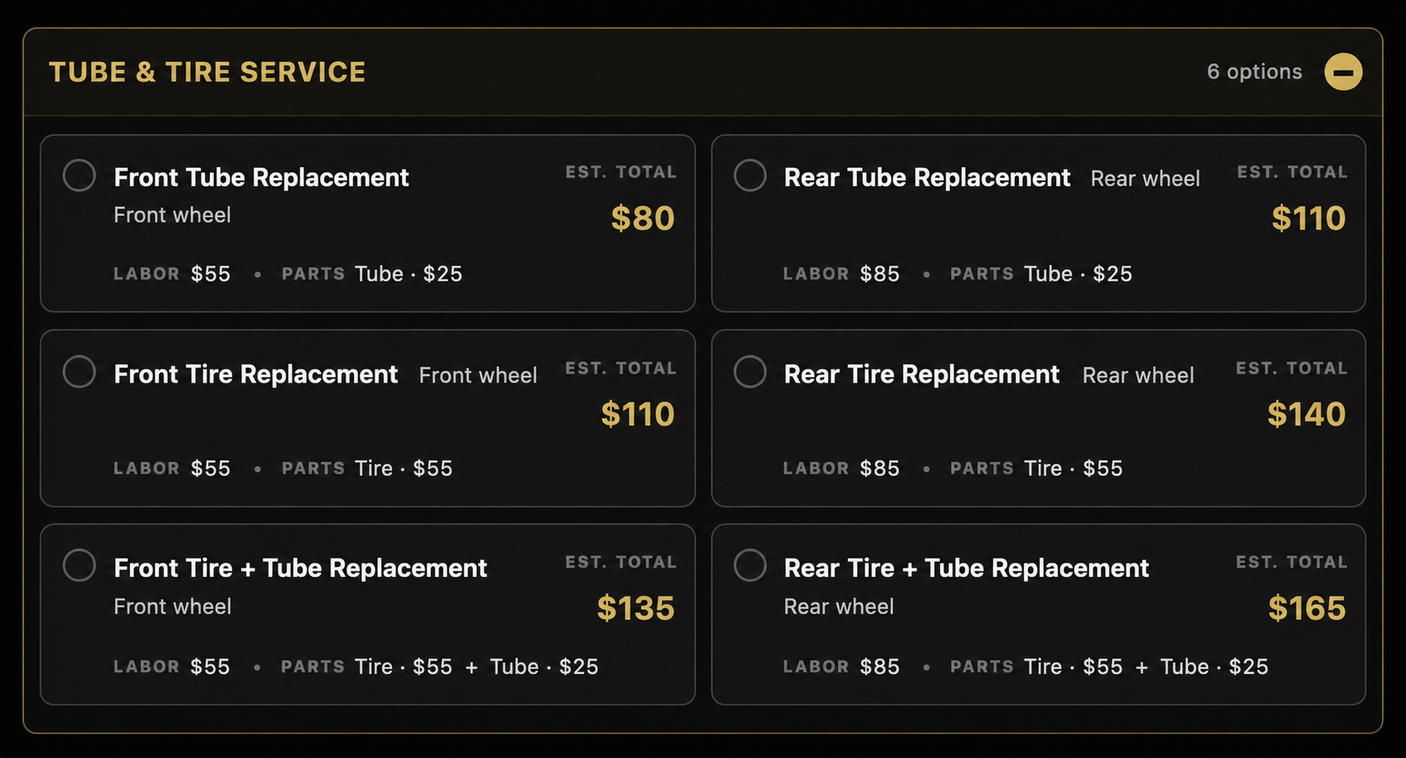 TUBE & TIRE REPLACEMENT SERVICE