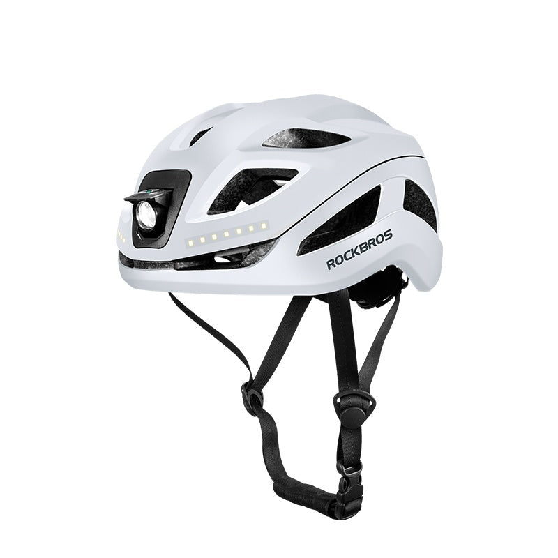 ROCKBROS Safety Warning Helmet with Built-In Lights and Adjustable Fit Electric USB