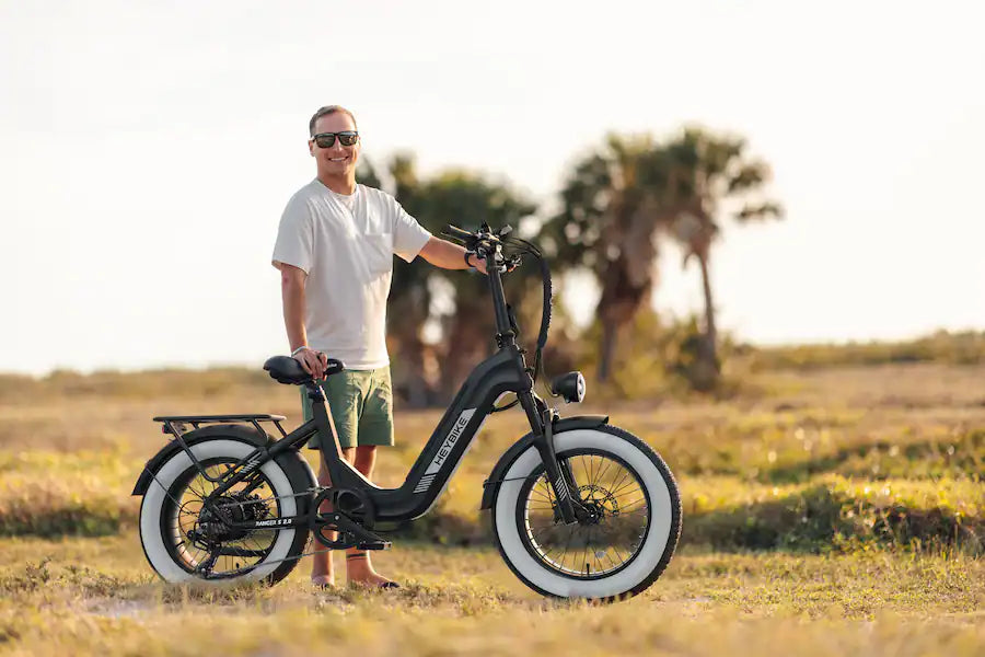 Heybike Ranger S 2.0 Foldable Step-Thru Fat-Tire 750W Ebike, 55 Miles Max Range, 28MPH - UL Certified - Black