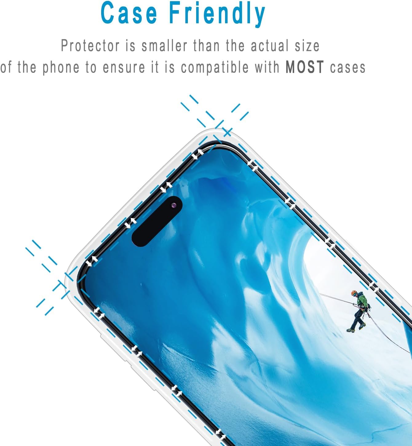 2 Pack Screen Protector for iPhone 15 Pro 6.1 Inch Tempered Glass Anti Scratch, Bubble Free, Easy to Install