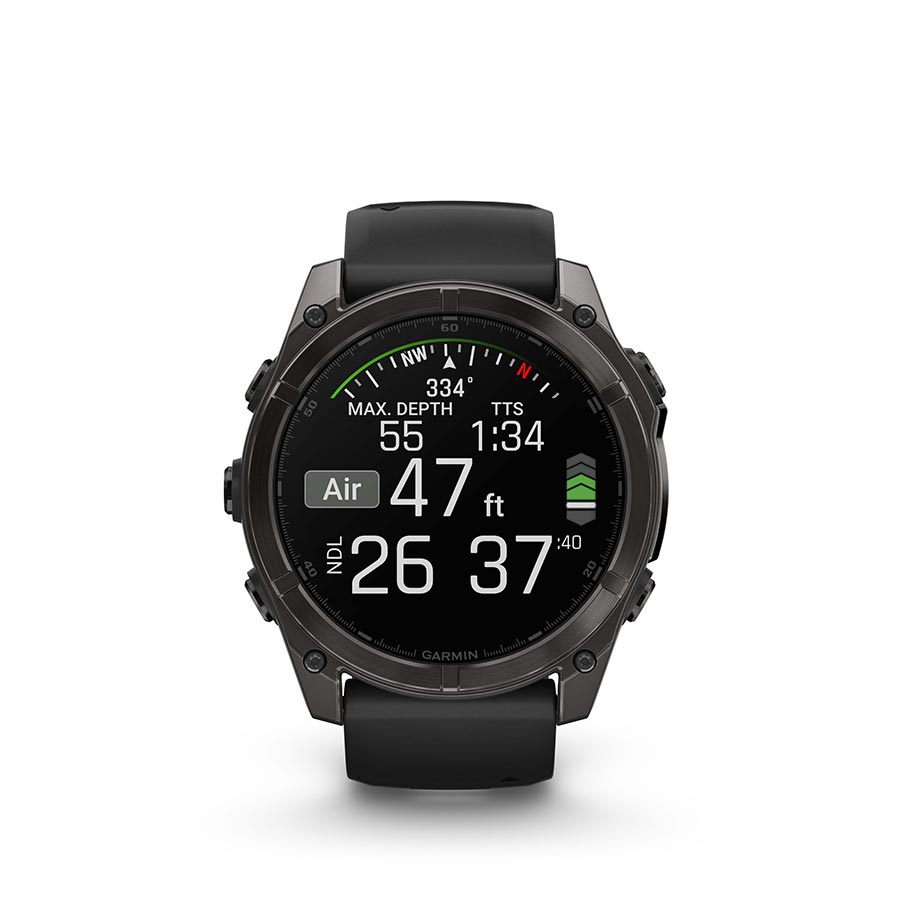 Garmin, fenix 8 AMOLED Sapphire 51mm, Watch, Watch Color: Titanium, Wristband: Orange/ Graphite - Silicone