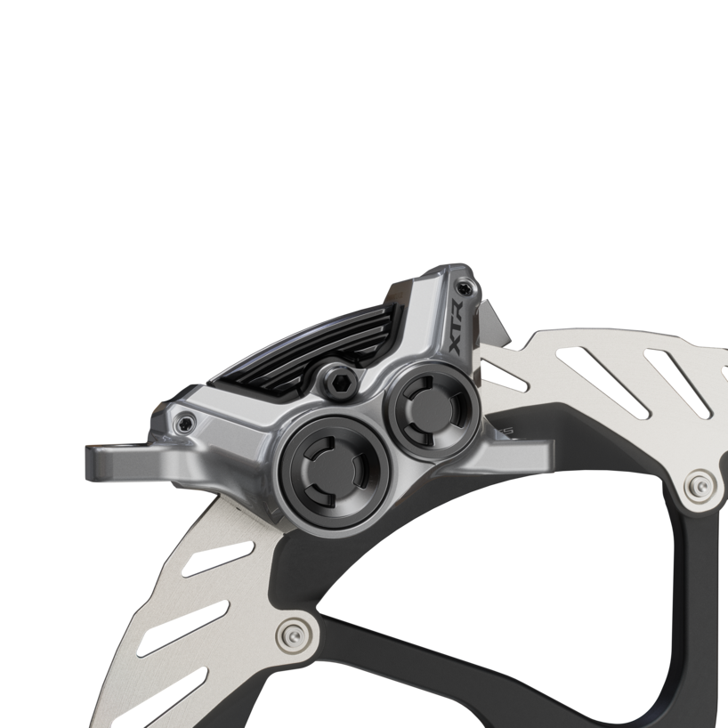 HYDRAULIC DISC BRAKE, BR-M9220, XTR, 4-PISTON, FRONT OR REAR, W/O ADAPTER, W/P04C-MF METAL PAD (W/FIN)