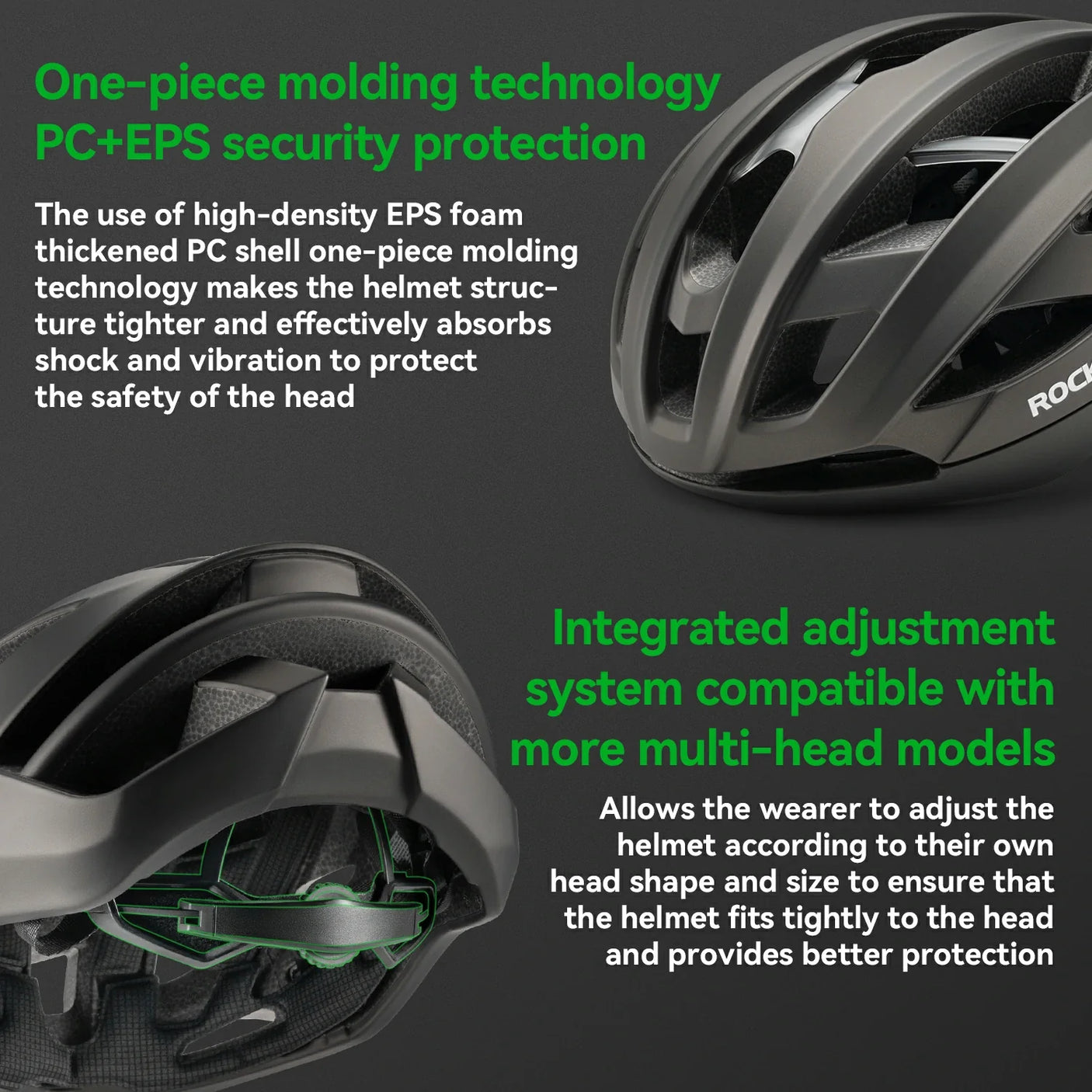 Cycling Helmet Bionic Support Antibacterial Liner Adjustable Fit