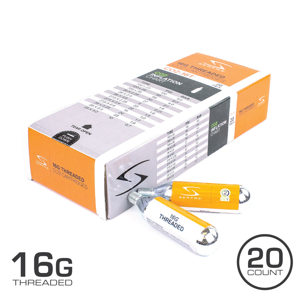 (CO2-16T20) 16 Gram CO2 Threaded Cartridge (20 Count)