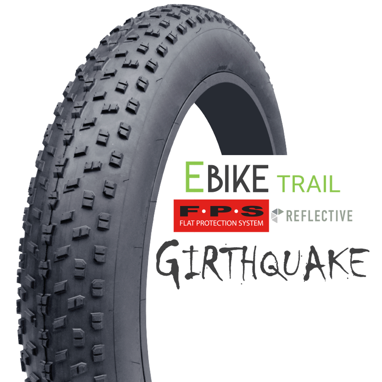 (E-GQ-20-4.0) GIRTHQUAKE 20 x 4.0 W/Reflective Sidewall Fat Tire