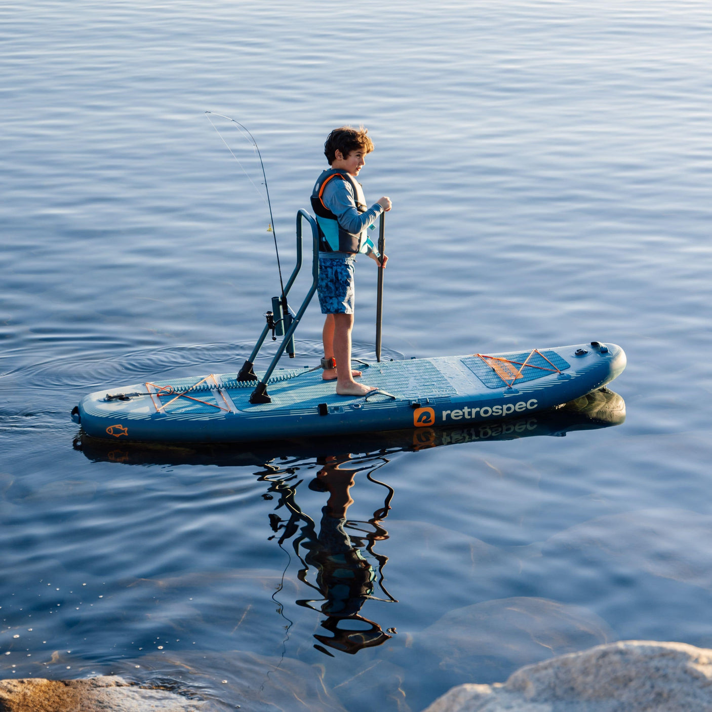 June Nano Kids Inflatable Fishing Paddle Board Kayak Hybrid 9'6"