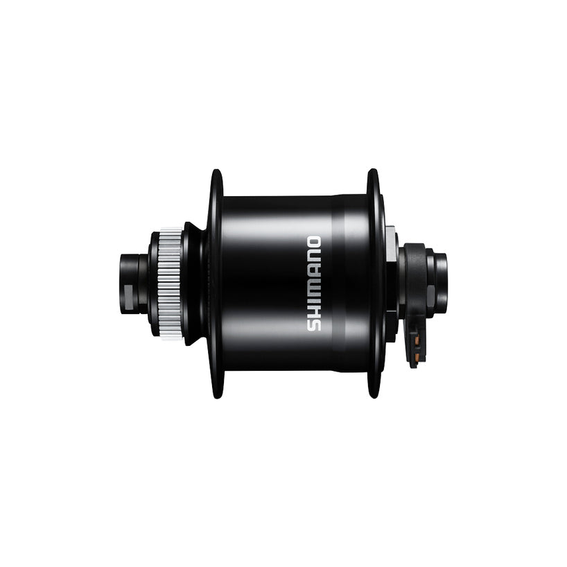 HUB DYNAMO, DH-UR705-3D, 6V 3W, FOR DISC BRAKE(CENTER LOCK), 36H, OLD:100MM, FOR 12MM E-THRU AXLE(W/O AXLE), E2 TERMINAL, W/SM-DH10, BLACK