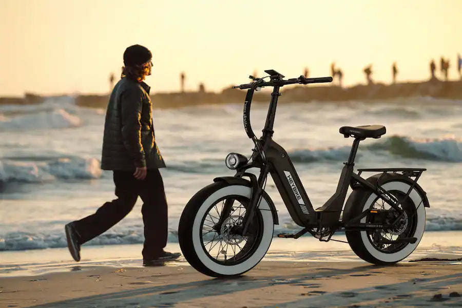 Heybike Ranger S 2.0 Foldable Step-Thru Fat-Tire 750W Ebike, 55 Miles Max Range, 28MPH - UL Certified - Black