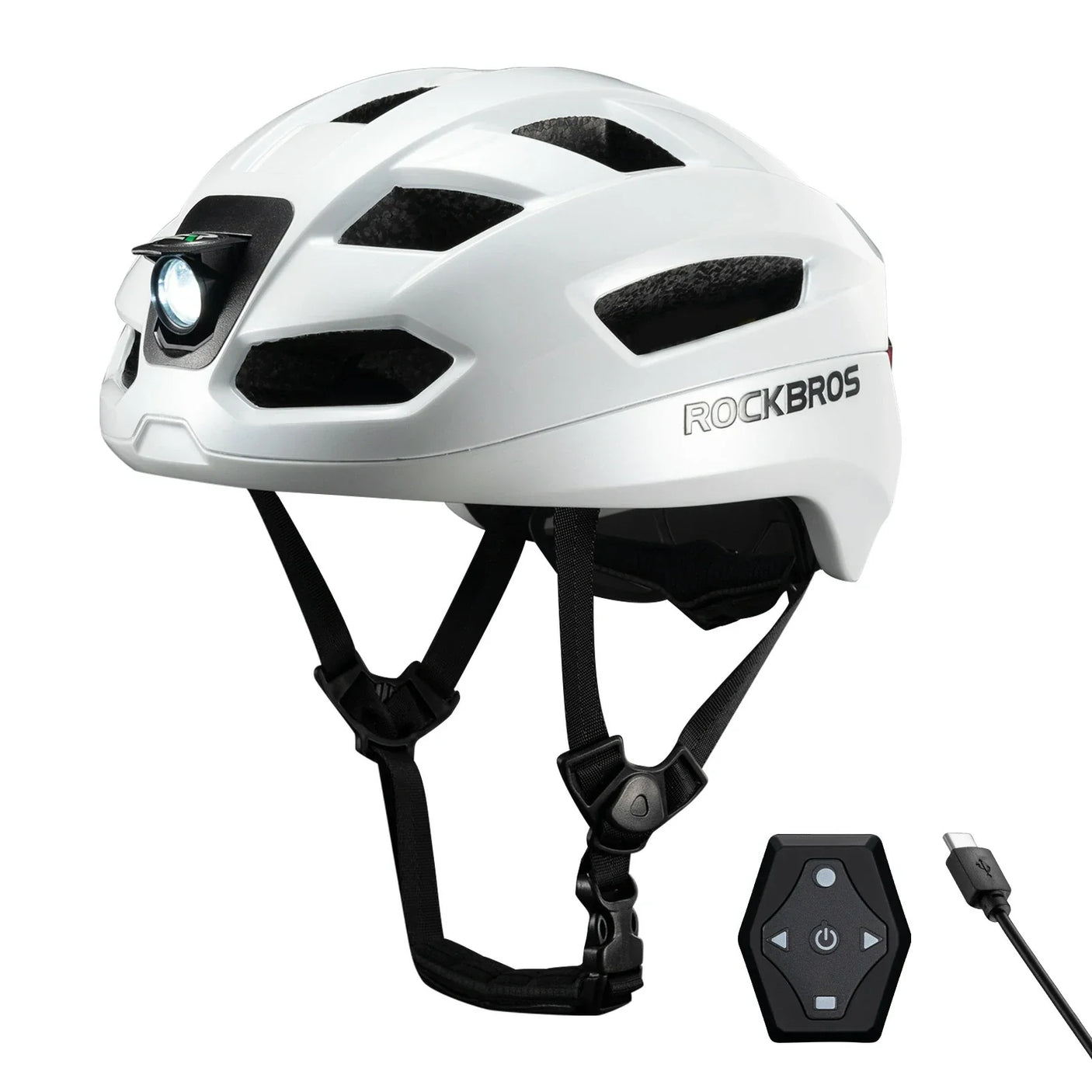 Steering Remote Smart Riding Helmet with Bike Headlight and Tail Light GlowGuard