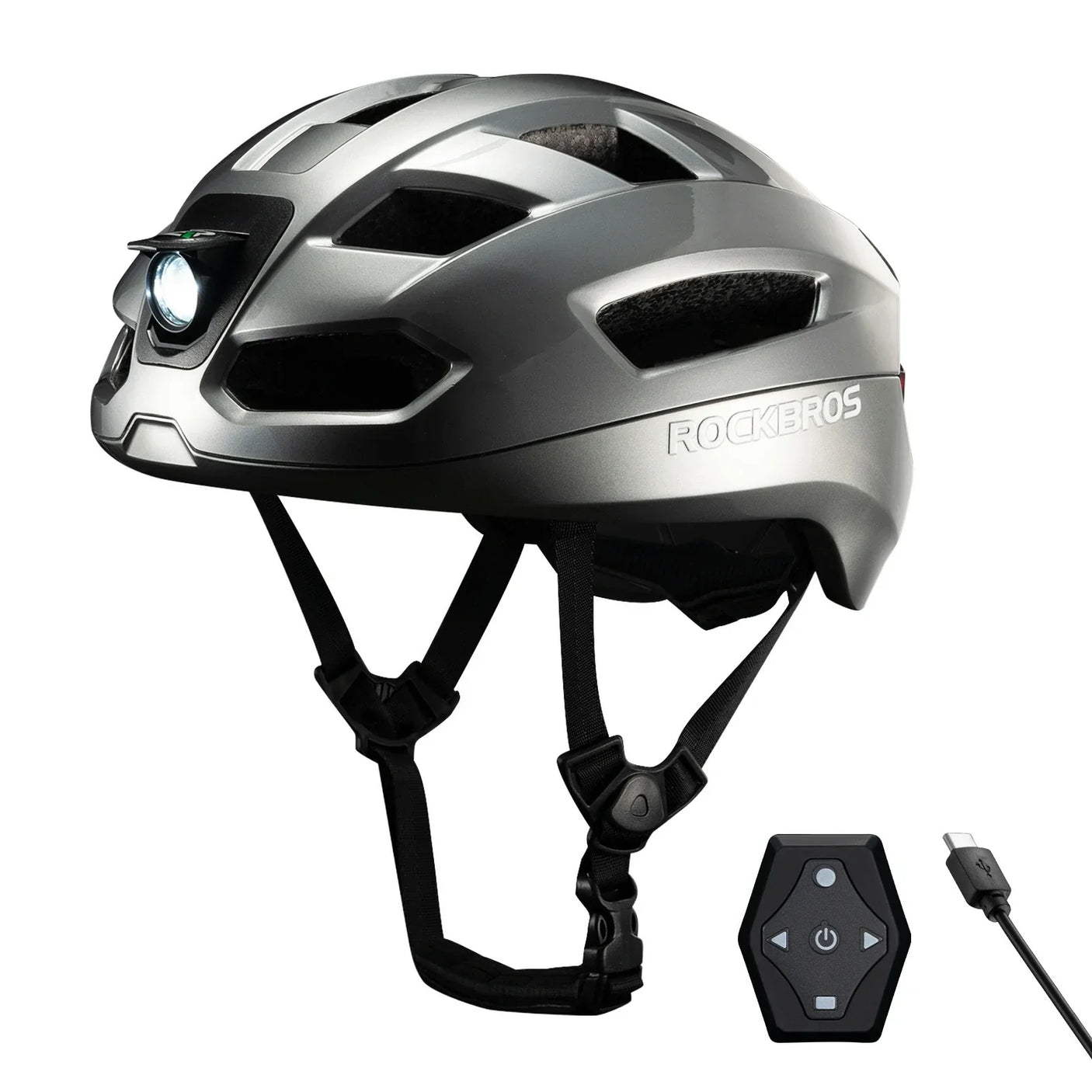 Steering Remote Smart Riding Helmet with Bike Headlight and Tail Light GlowGuard