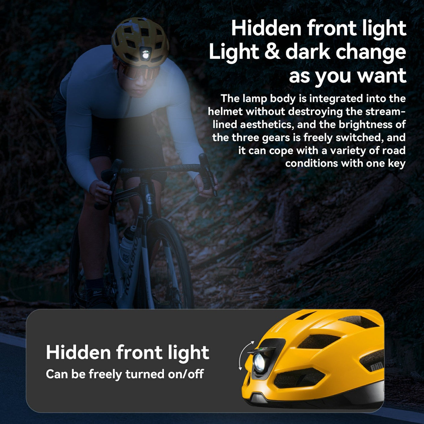 Steering Remote Smart Riding Helmet with Bike Headlight and Tail Light GlowGuard
