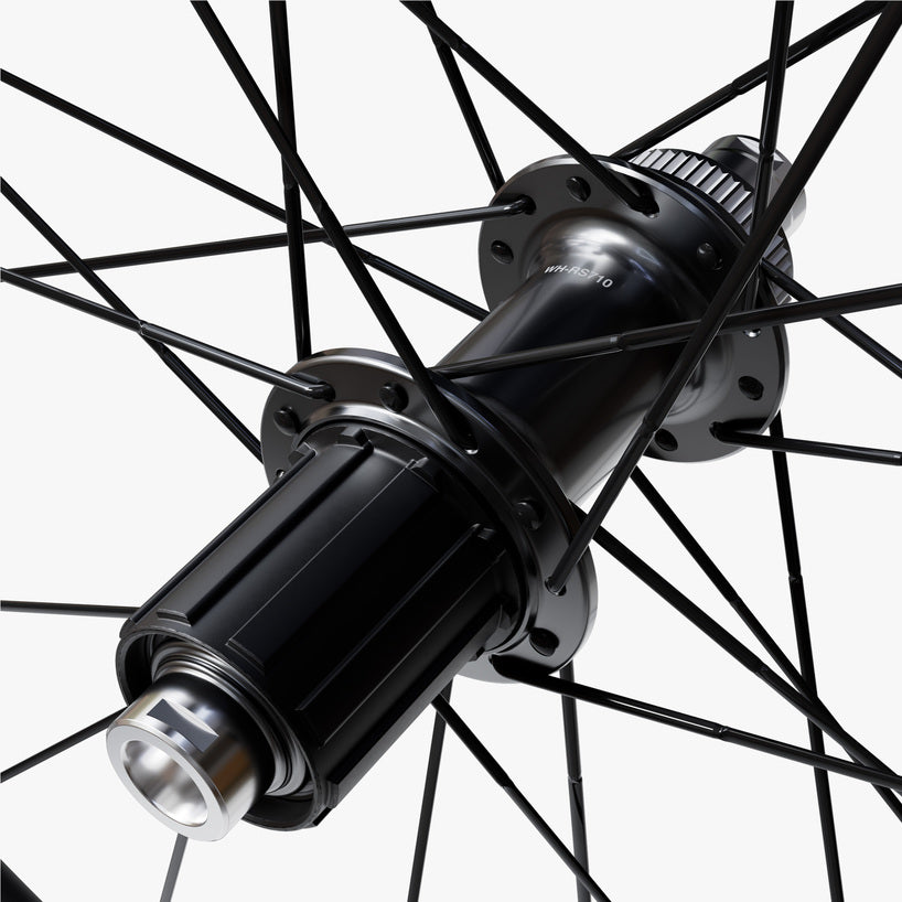 WHEEL, WH-RS710-C46-TL, F:24H/R:24H, FOR 11/12S, OLD:100/142MM, F/R:12MM E-THRU, TUBELESS, W/TUBELESS TAPE, FOR CL DISC