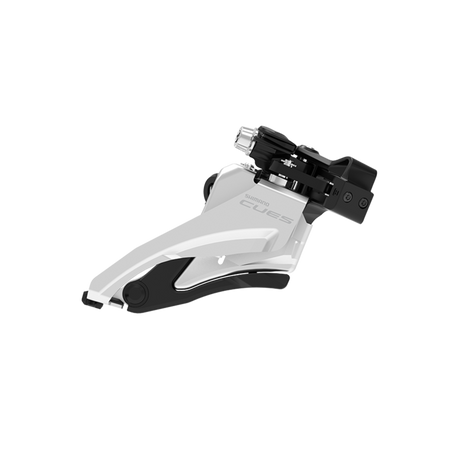 FRONT DERAILLEUR, FD-U4000-M, CUES, FOR 2X9/10, MID CLAMP, SIDE SWING, 34.9MM BAND (W/31.8 & 28.6MM ADAPTER), CS-ANGLE: 64-69, FOR TOP GEAR: 36T/40T