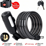 Heavy Duty Bike Cable Lock for E-Bike Scooter, Resettable Combination Steel Lock with Weatherproof PVC Cover