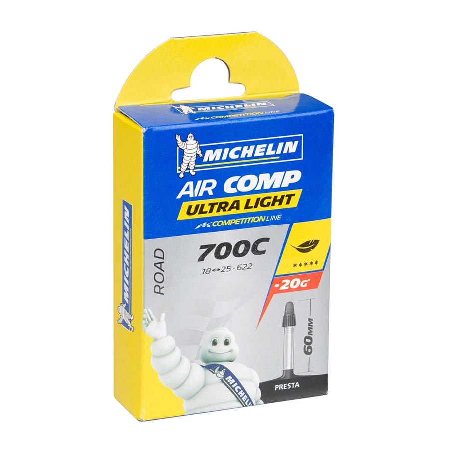 Michelin, Aircomp Ultralight Butyl, Tube, Presta, Length: 80mm, 700C, 26-32C