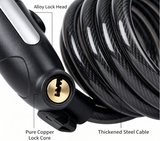 Heavy Duty Bike Cable Lock for E-Bike Scooter, Resettable Combination Steel Lock with Weatherproof PVC Cover