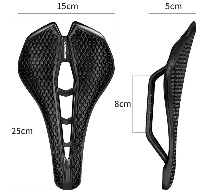 3D Honeycomb Shock Absorbing Bicycle Seat Cushion, PP Waterproof Hollow Breathable Bike Saddle, Comfortable for Road Bike Mountain Bike, Black White Pink Green