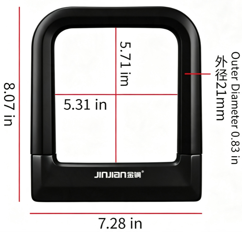 Heavy Duty Anti-Theft U Lock for Bicycle Motorcycle E-Bike, Black Security Bike Lock with 3 Keys, Large Inner Width