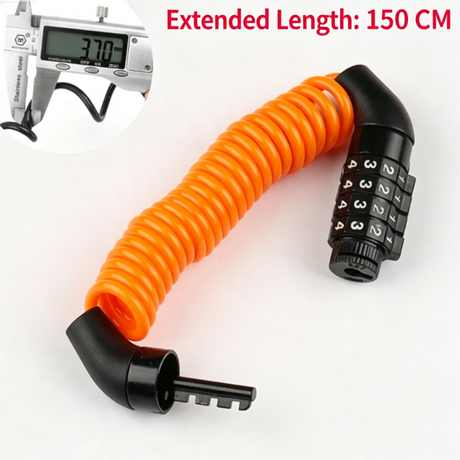 4 Digit Combination Helmet Cable Lock, Anti-Cut Steel Lightweight Lock for Motorcycle Helmet, Bike Wheel, Stroller & Luggage