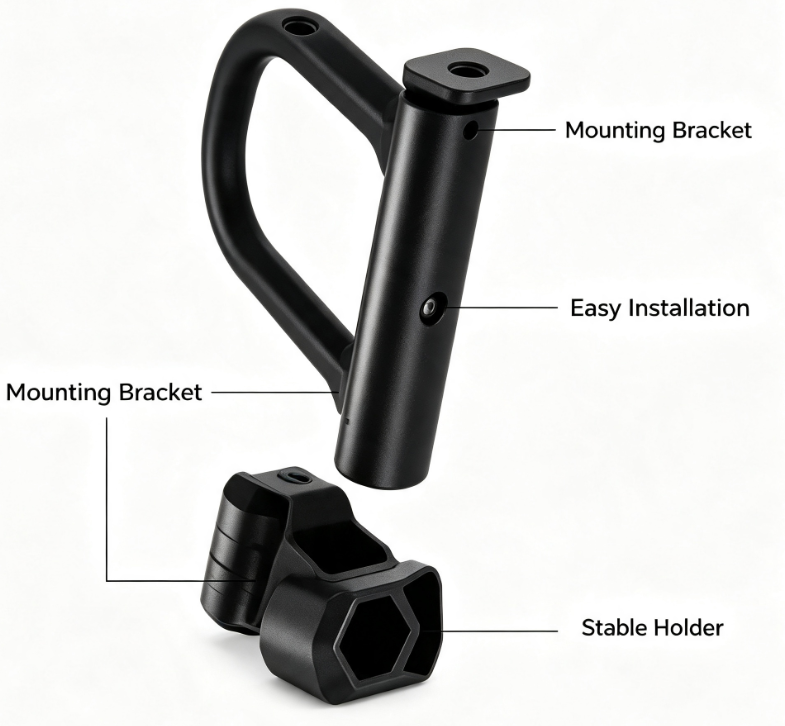 Heavy Duty Anti-Theft U Lock for Bicycle E-Bike Scooter, Hardened Steel Shackle with Silicone Cover, Comes with Keys, Mount Bracket & Security Cable