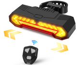 Smart Bike Tail Light, Wireless Remote Turn Signals with 120dB Audio Warning & Virtual Lane Projection, USB-C Rechargeable Rear Cycling Light, IP65 Waterproof Anti-Collision Safety Signal