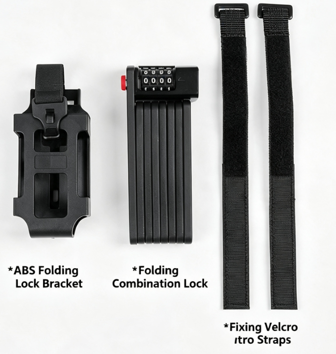 Folding Bike Lock with Mount Bracket Kit, 4-Digit Combination for Bicycles, E-Bikes, Heavy Duty Anti-Theft, Anti-Cut, Anti-Pry Bicycle Lock
