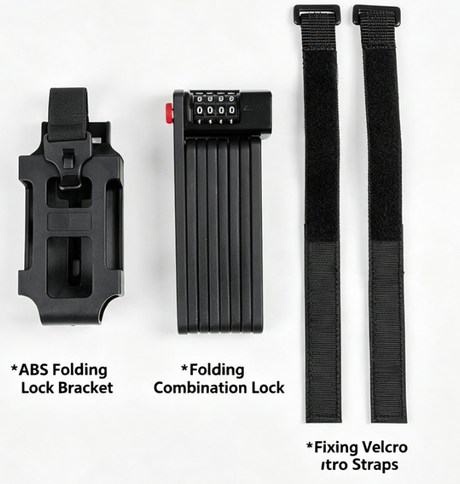 Folding Bike Lock with Mount Bracket Kit, 4-Digit Combination for Bicycles, E-Bikes, Heavy Duty Anti-Theft, Anti-Cut, Anti-Pry Bicycle Lock