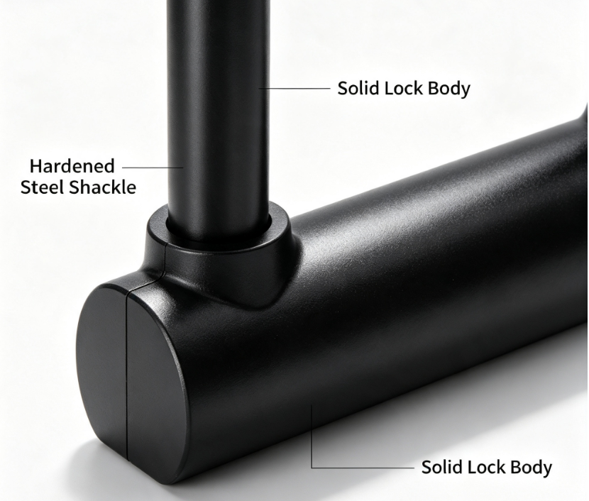Heavy Duty Anti-Theft U Lock for Bicycle E-Bike Scooter, Hardened Steel Shackle with Silicone Cover, Comes with Keys, Mount Bracket & Security Cable