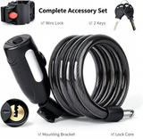 Heavy Duty Bike Cable Lock for E-Bike Scooter, Resettable Combination Steel Lock with Weatherproof PVC Cover
