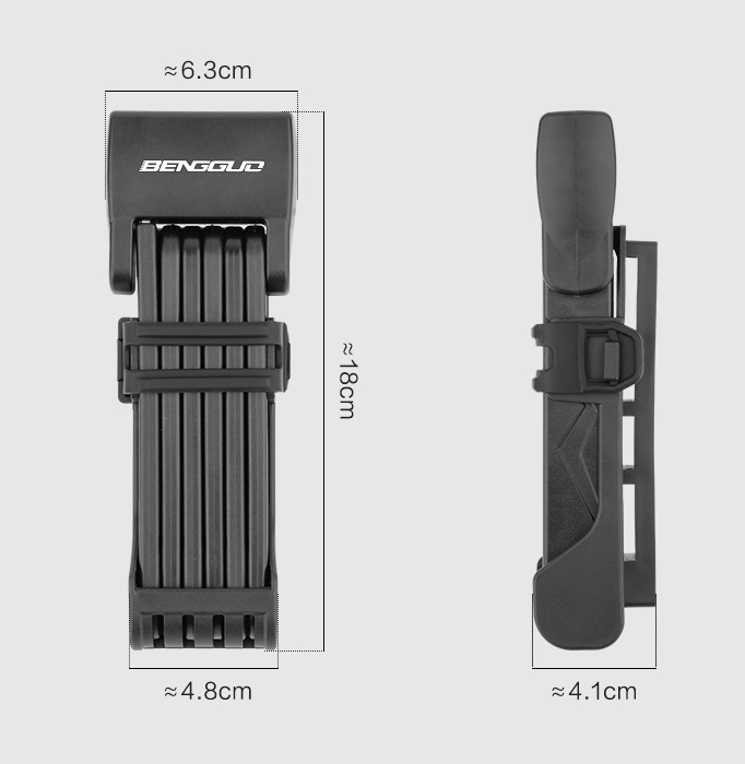 Alloy Steel Folding Bike Lock with Keys & Mount Bracket for Scooter Motorcycle