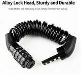 4 Digit Combination Helmet Cable Lock, Anti-Cut Steel Lightweight Lock for Motorcycle Helmet, Bike Wheel, Stroller & Luggage