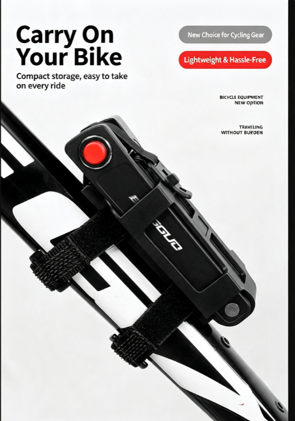 Folding Bike Lock with Mount Bracket Kit, 4-Digit Combination for Bicycles, E-Bikes, Heavy Duty Anti-Theft, Anti-Cut, Anti-Pry Bicycle Lock