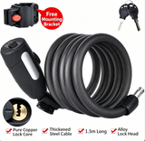 Heavy Duty Bike Cable Lock for E-Bike Scooter, Resettable Combination Steel Lock with Weatherproof PVC Cover