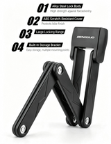 Alloy Steel Folding Bike Lock with Keys & Mount Bracket for Scooter Motorcycle