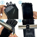2 Pack Bike Phone Mount, Universal Silicone Bicycle Phone Holder with 360° Rotation, Shock-Resistant Handlebar Phone Mount for iPhone & Samsung, Fits 4.7–6.8" Phones, Easy Tool-Free Installation