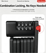 Folding Bike Lock with Mount Bracket Kit, 4-Digit Combination for Bicycles, E-Bikes, Heavy Duty Anti-Theft, Anti-Cut, Anti-Pry Bicycle Lock