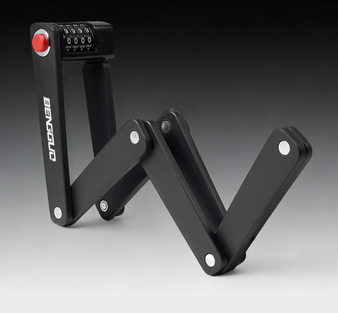 Folding Bike Lock with Mount Bracket Kit, 4-Digit Combination for Bicycles, E-Bikes, Heavy Duty Anti-Theft, Anti-Cut, Anti-Pry Bicycle Lock
