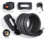 Heavy Duty Bike Cable Lock for E-Bike Scooter, Resettable Combination Steel Lock with Weatherproof PVC Cover