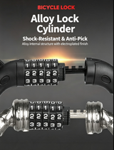 Resettable Combination Bicycle Lock with Mounting Bracket, Fits Scooter & Motorcycle