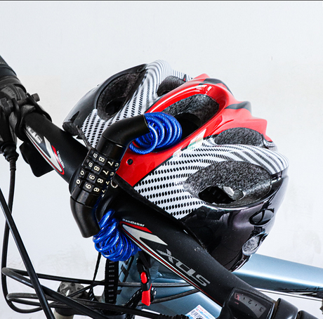 4 Digit Combination Helmet Cable Lock, Anti-Cut Steel Lightweight Lock for Motorcycle Helmet, Bike Wheel, Stroller & Luggage