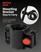 Resettable Combination Bicycle Lock with Mounting Bracket, Fits Scooter & Motorcycle