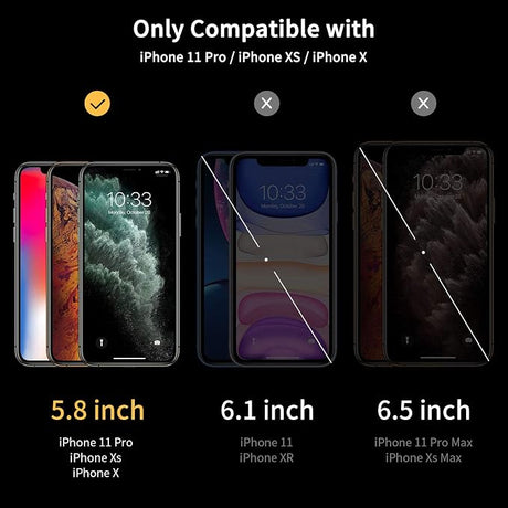 Screen Protector for iPhone 11 Pro/Xs/X, 2-Pack HD Clear, Face ID Compatible, Anti-Scratch Glass
