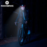 ROCKBROS Safety Warning Helmet with Built-In Lights and Adjustable Fit Electric USB