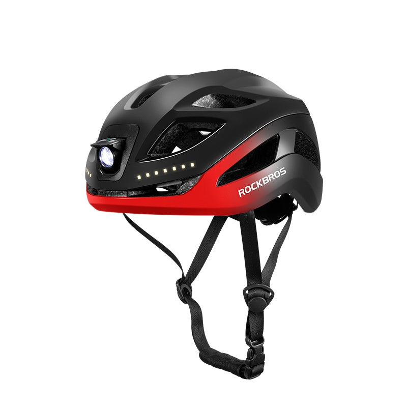 ROCKBROS Safety Warning Helmet with Built-In Lights and Adjustable Fit Electric USB
