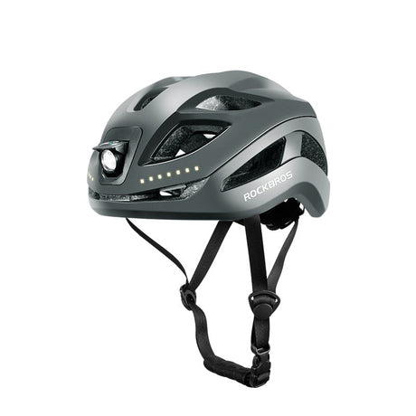 ROCKBROS Safety Warning Helmet with Built-In Lights and Adjustable Fit Electric USB