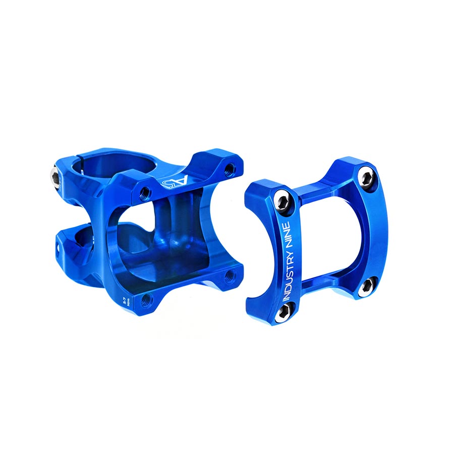Industry Nine, A318, Stem, Diameter: 31.8mm, Length: 30mm, Steerer: 1-1/8'', 8°, Blue