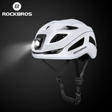 ROCKBROS Safety Warning Helmet with Built-In Lights and Adjustable Fit Electric USB