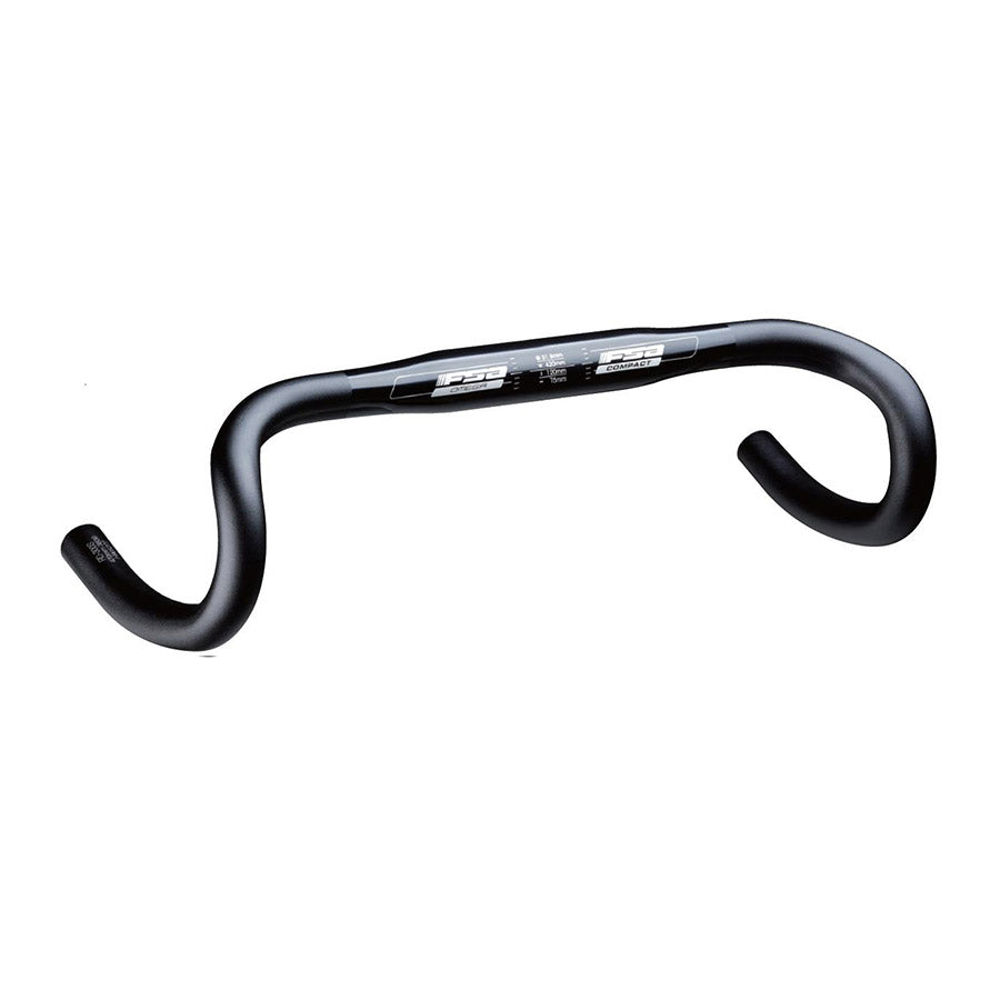 FSA, Omega Compact Road, Drop Handlebar, Diameter: 31.8mm, 400mm, Drop: 120mm, Reach: 75mm, Black