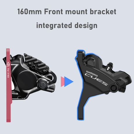 HYDRAULIC DISC BRAKE, BR-U6030, CUES, REAR, FLAT MOUNT, W/FIXING BOLT FOR MOUNT THICKNESS 25MM, W/O ADAPTER, W/B05S RESIN PAD (W/O FIN)