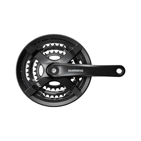 FRONT CHAINWHEEL, FC-TY501, FOR REAR 6/7/8-SPEED, 170MM, 48X38X28T W/CHAIN GUARD, W/CRANK FIXING BOLT, BLACK